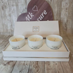Michel Germain White Scented Soy Candles Set of 3
